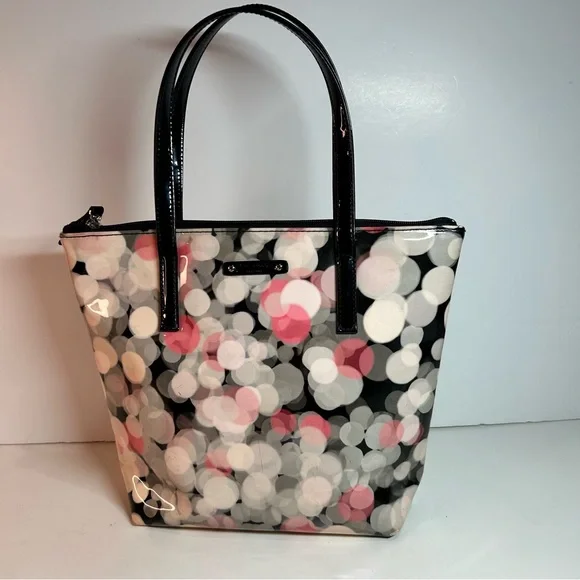 Kate Spade Cherry Terrace Jeralyn Patent Festive Bubbles Tote, Shoulder Bag. - Picture 2 of 16